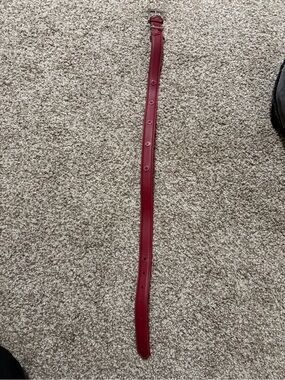Red Leather Coach dog collar